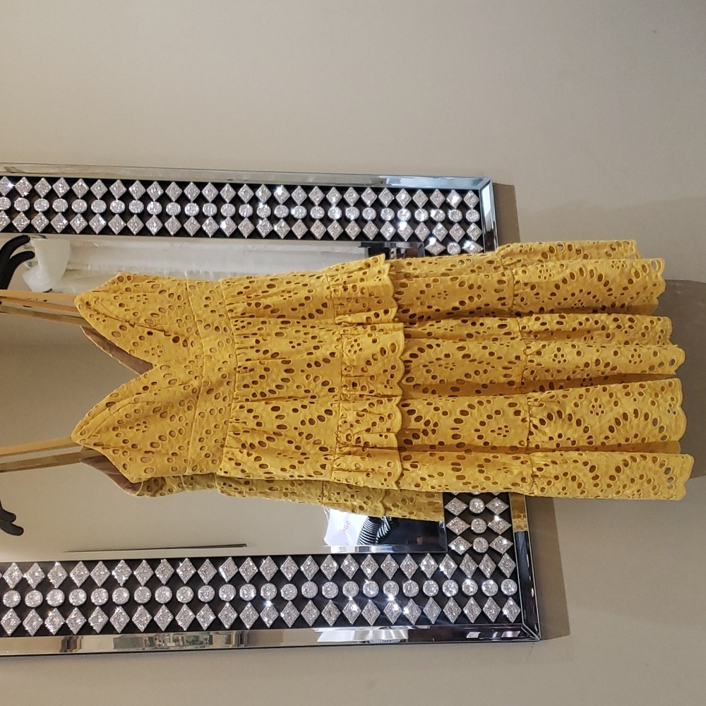 Nwt BCBGMAXAZRIA size 2 mustard lace dress
